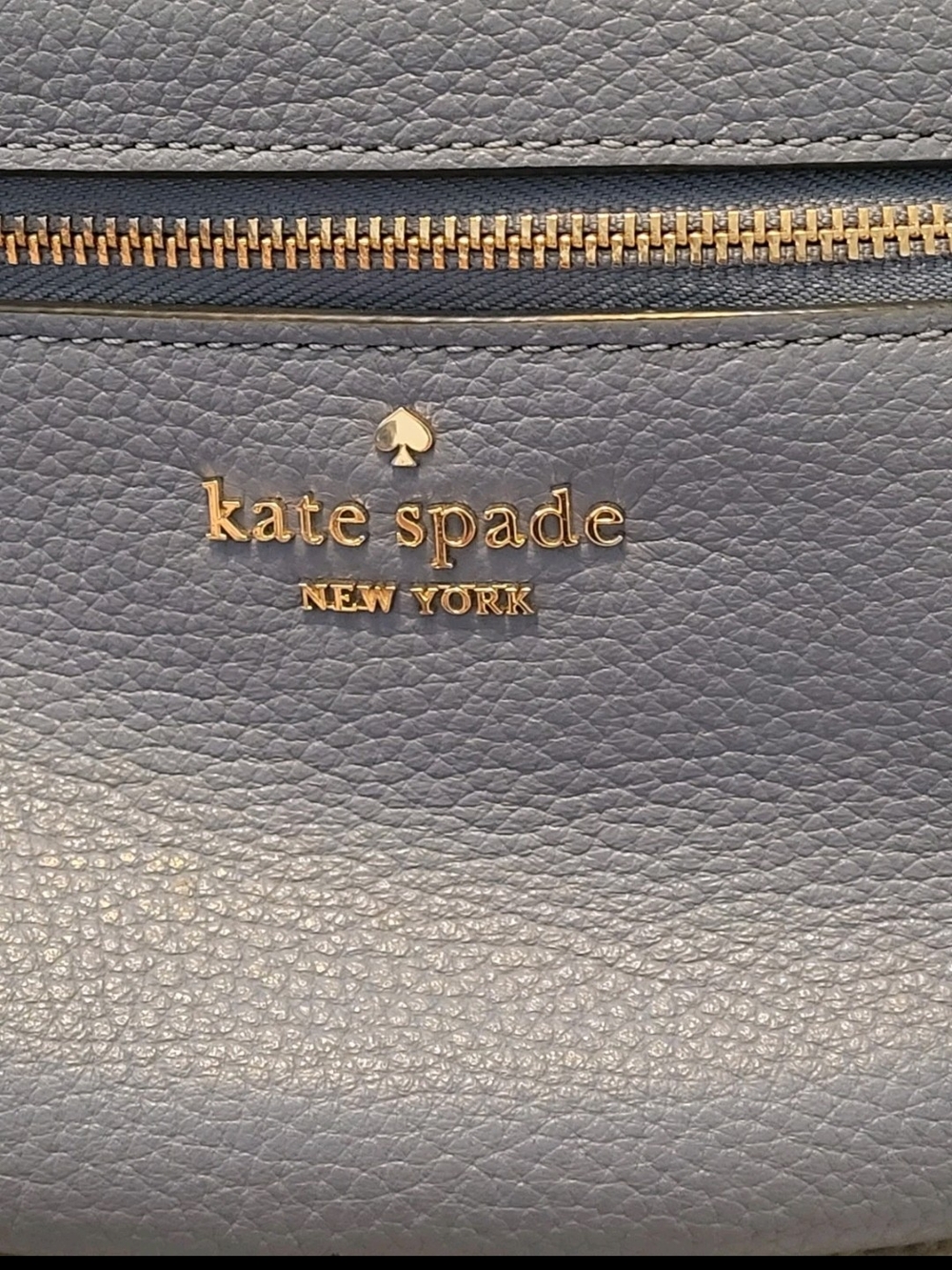 Kate Spade New York Blue Pebbled Belt Bag Fanny Pack Waist Bag Gold Hardware - Picture 2 of 10
